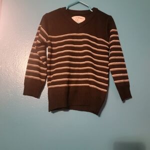 Kids Black and White Striped Sweater